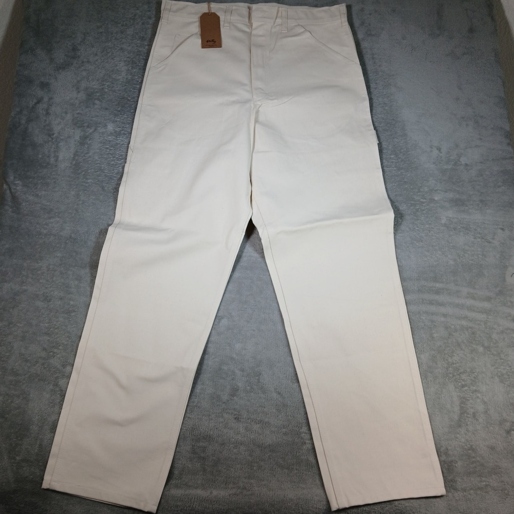 Stan Ray Painter Pants Mens 36x32 Natural Solid Straight Fit USA Cotton Workwear